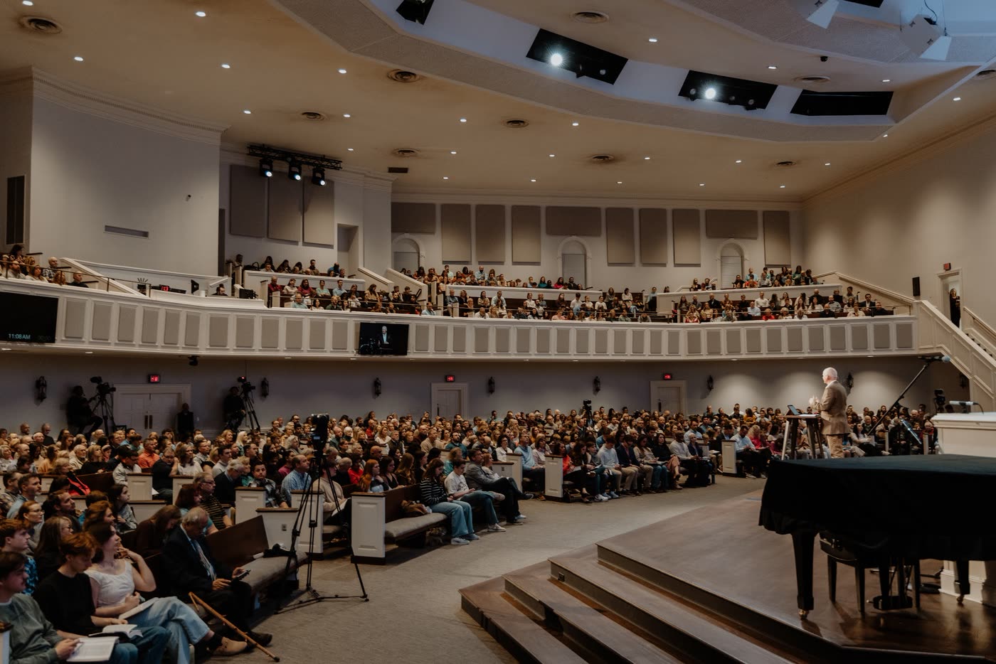 The congregation filling the sanctuary and balcony at Warren Baptist Church in Augusta